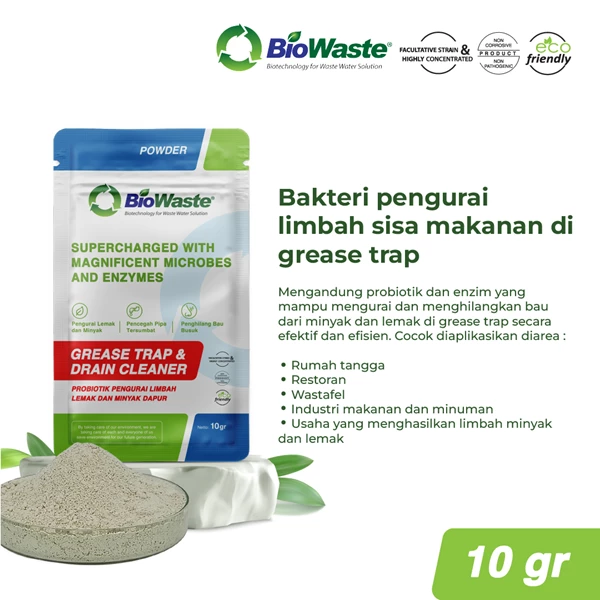 Fat Decomposing Bacteria and Odor BioWaste Grease Trap & Drain Cleaner - 10 Grams