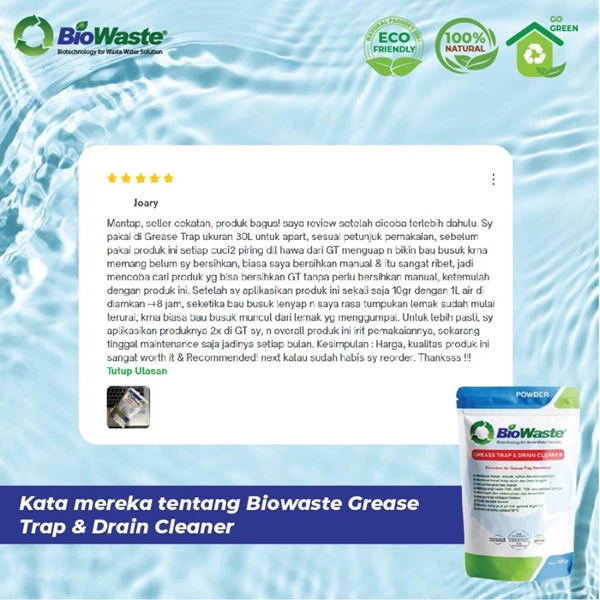 Bakteri Pengurai Lemak dan Bau BioWaste Grease Trap & Drain Cleaner - 10 Gram