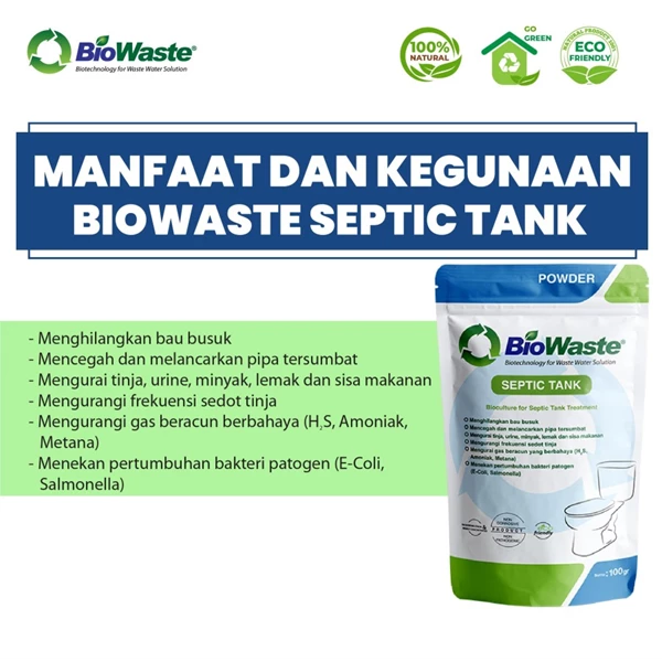Bubuk Bakteri Pengurai Tinja Biowaste Septic Tank 100 gram