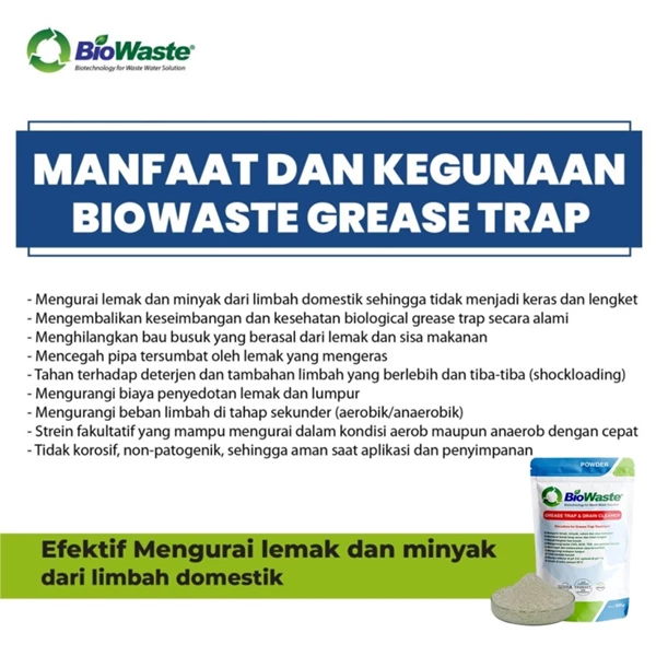 Clogged Pipe Decomposing Bacteria BioWaste Grease Trap & Drain Cleaner - 10 Gram