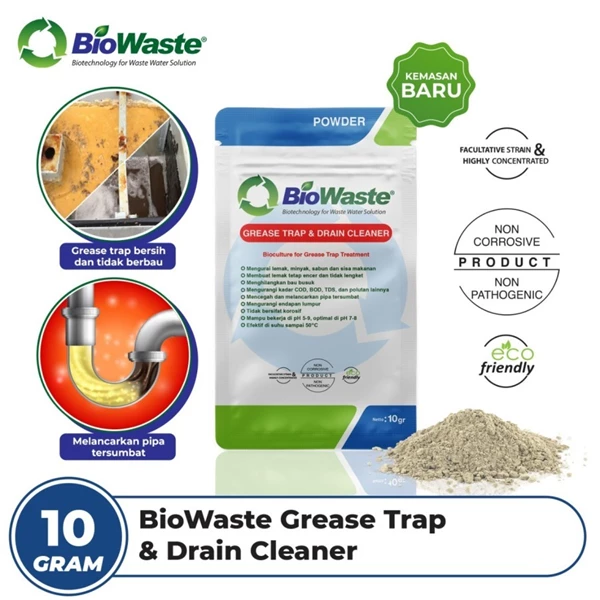 Bakteri Pengurai Pipa Mampet BioWaste Grease Trap & Drain Cleaner - 10 Gram