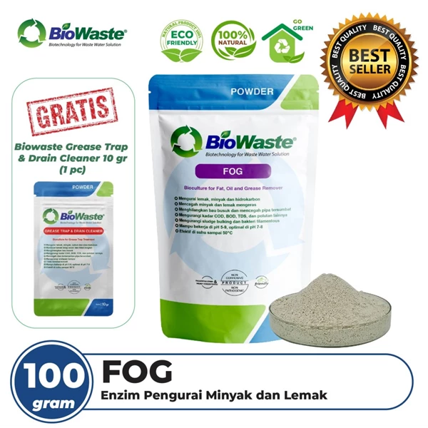 Bakteri Pengurai Limbah BIOWASTE FOG (Fat Oil and Grease) 100 gram - NON FREE