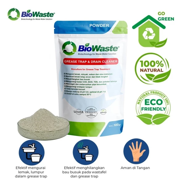 Biological Wastewater Treatment Biowaste Grease Trap 100 gram